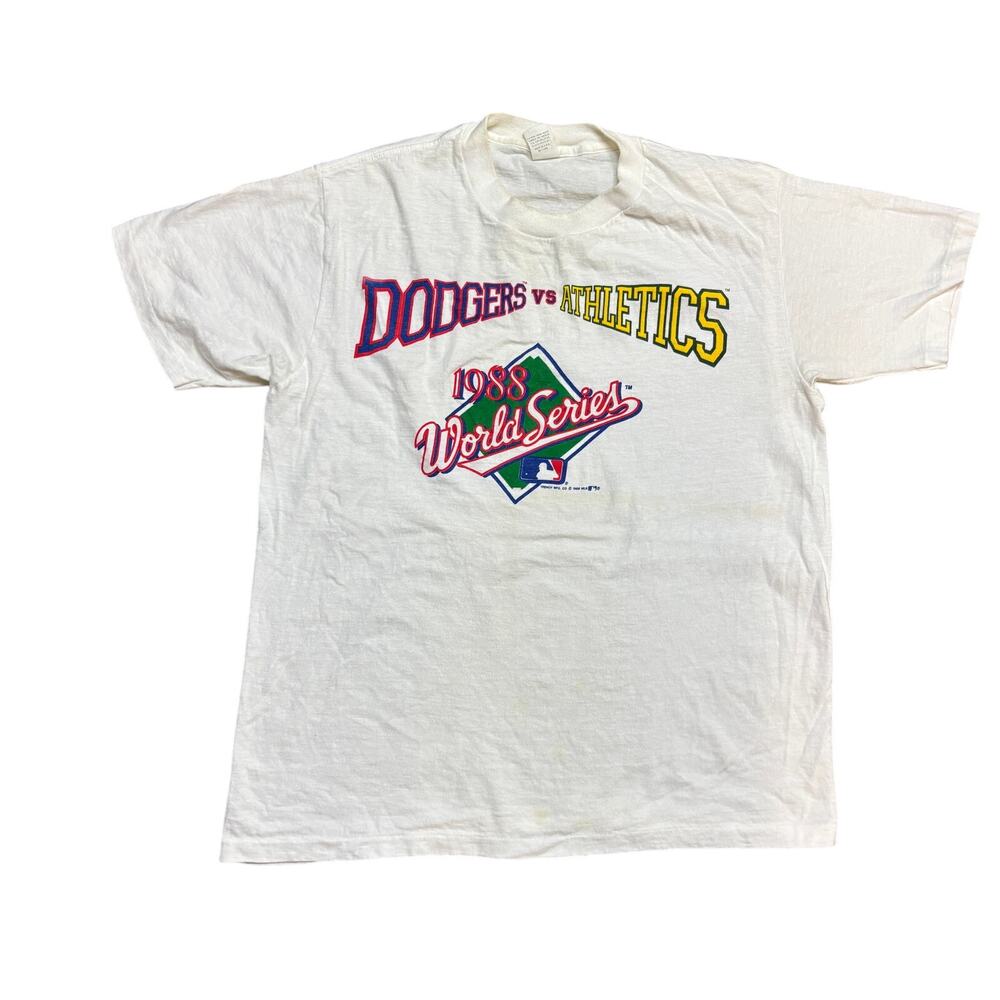 Vintage 1988 Dodgers vs Athletics World Series Single Stitch Shirt Men's Large